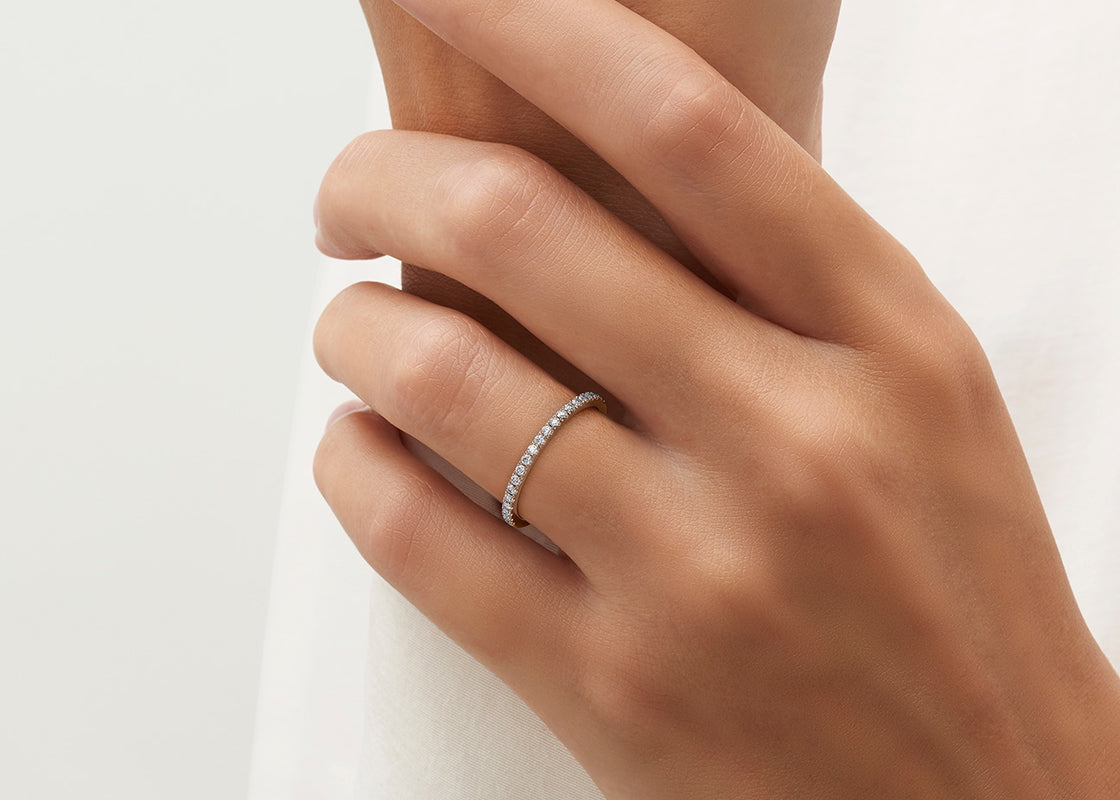 Vogue Lab Grown Rose Gold 18k Half Set Eternity Ring
