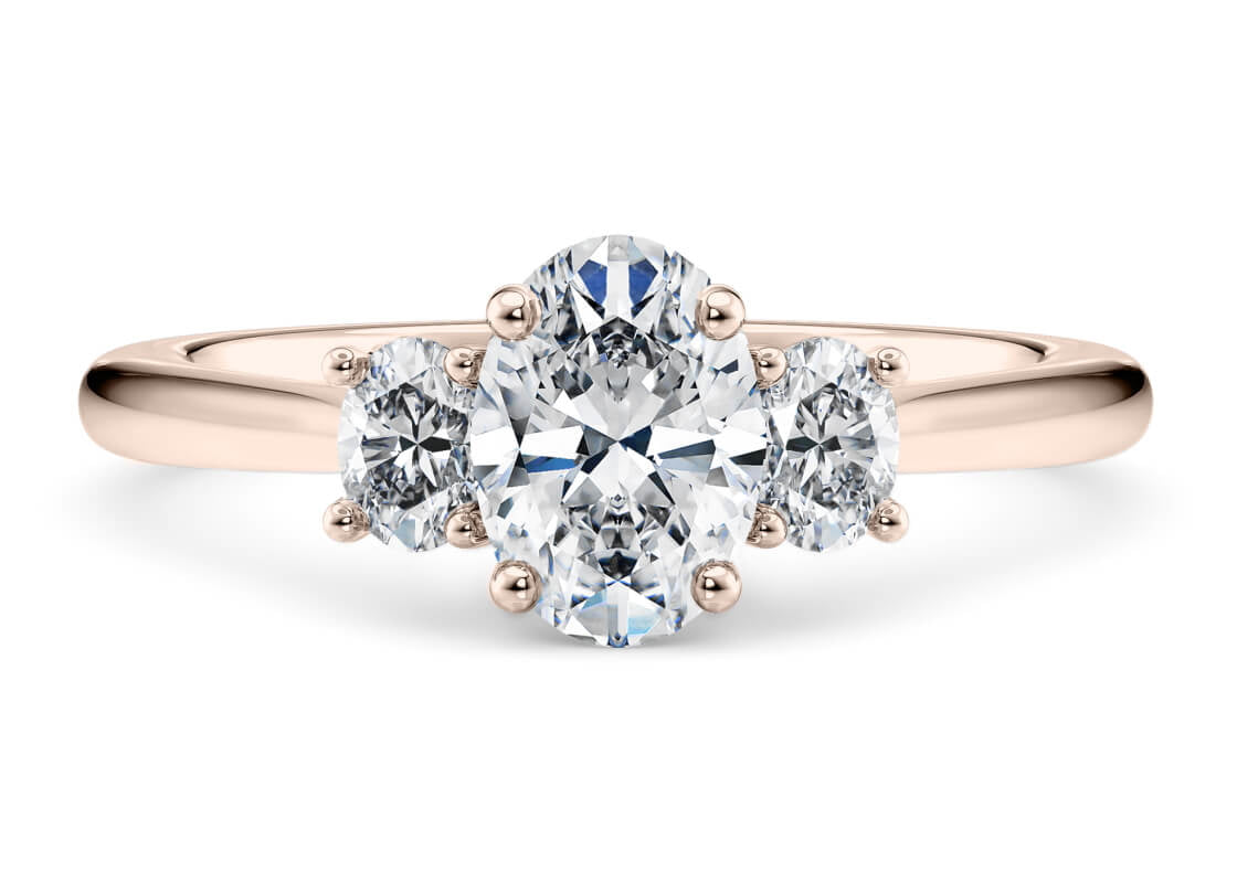 Venice Trilogy Rose Gold 18k Oval Engagement Ring