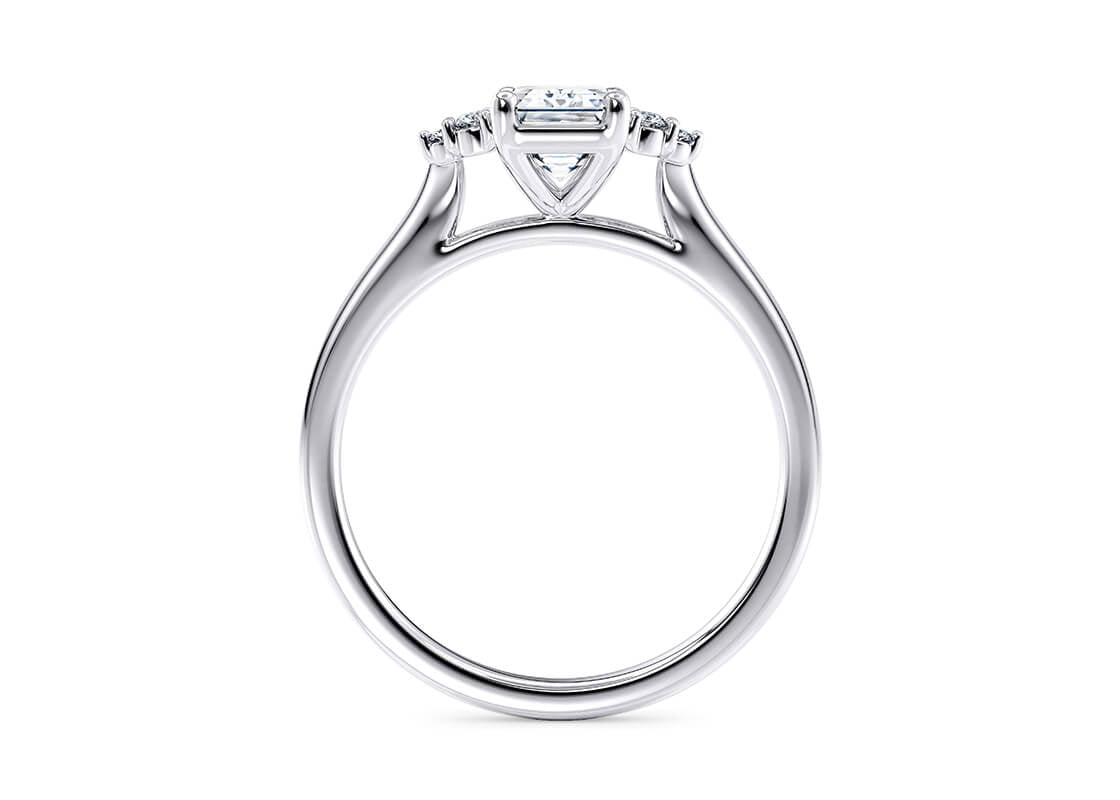 Rosa Vintage Platinum Emerald Engagement Ring