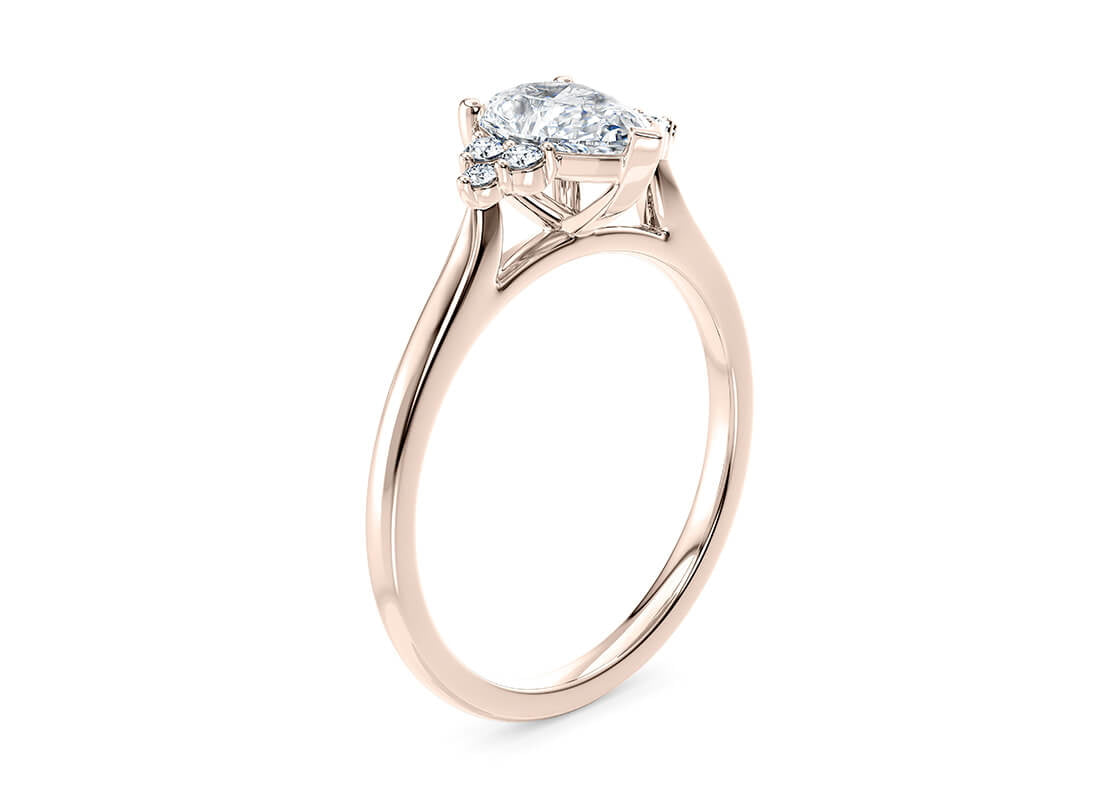 Rosa Vintage Rose Gold 18k Pear Engagement Ring