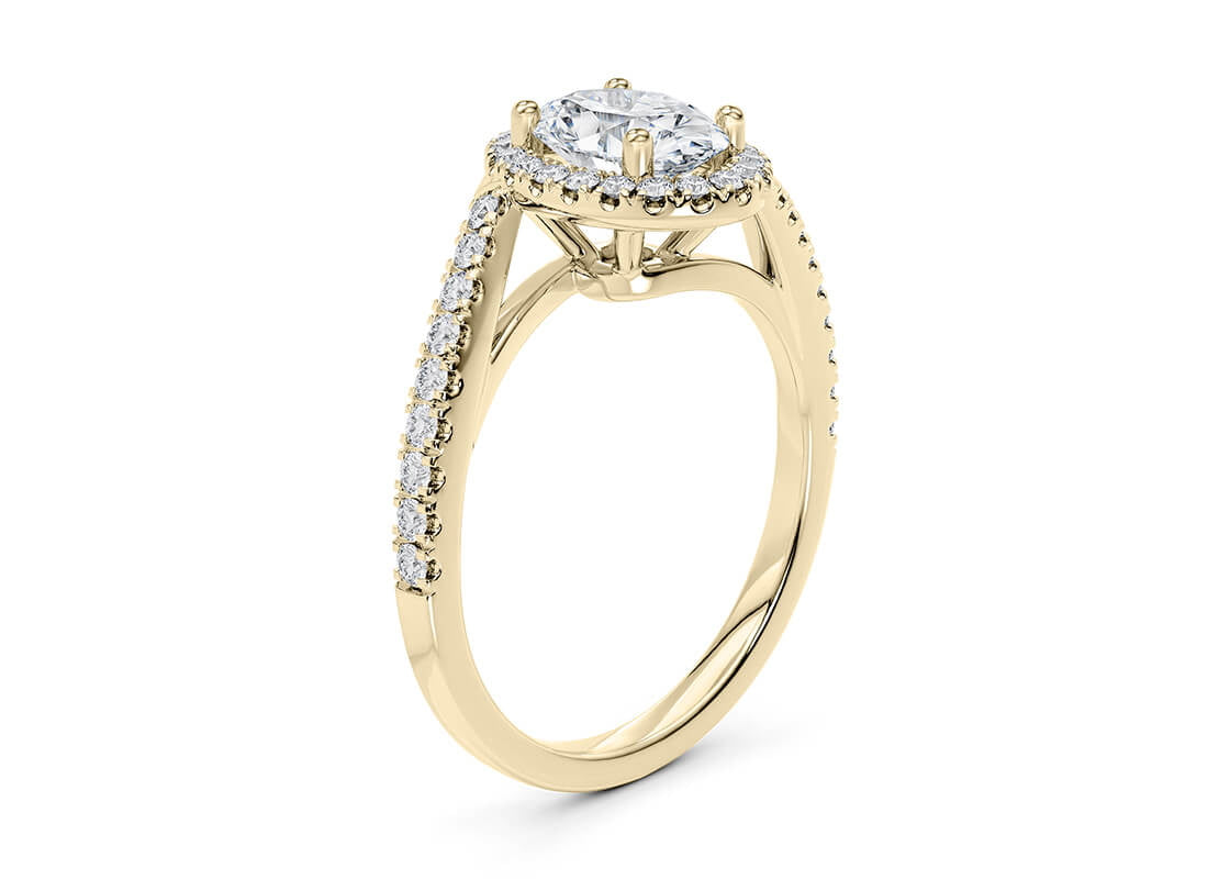 Kew Halo Yellow Gold 18k Oval Engagement Ring