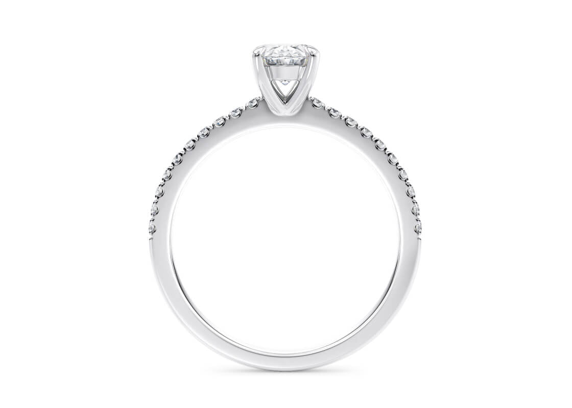 Aria Diamond Band Platinum Oval Engagement Ring
