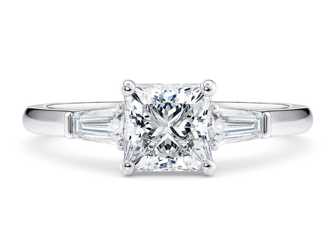 Alexandria Trilogy Platinum Princess Engagement Ring