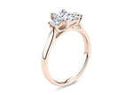 Roma Trilogy Rose Gold 18k Emerald Engagement Ring