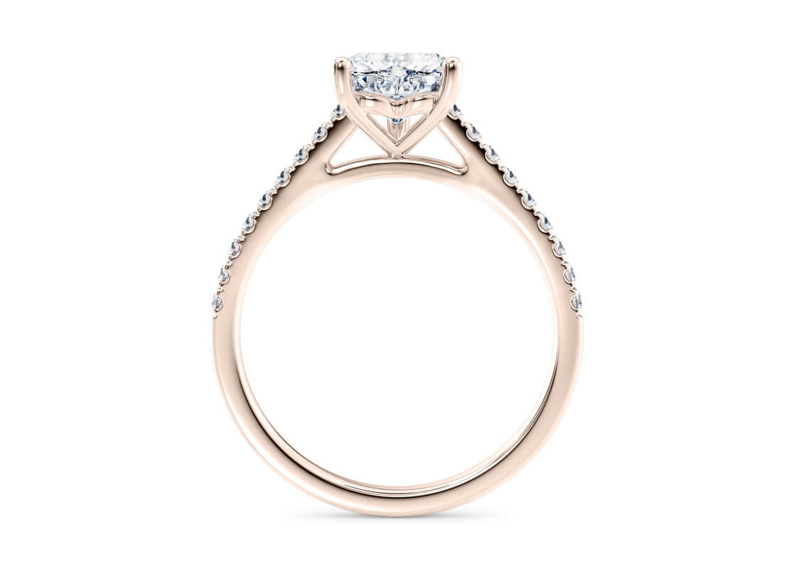 1477 Vintage Rose Gold 18k Heart Engagement Ring
