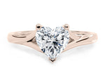 Hanover Solitaire Rose Gold 18k Heart Engagement Ring