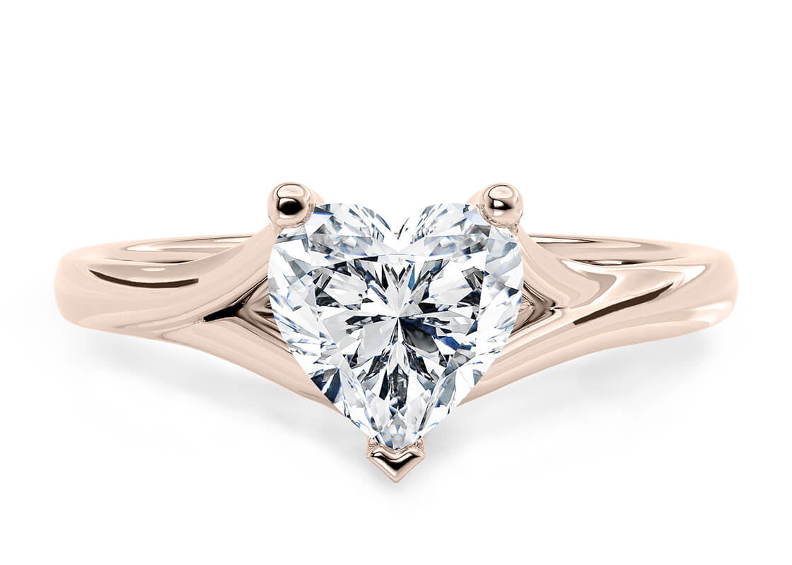 Hanover Solitaire Rose Gold 18k Heart Engagement Ring