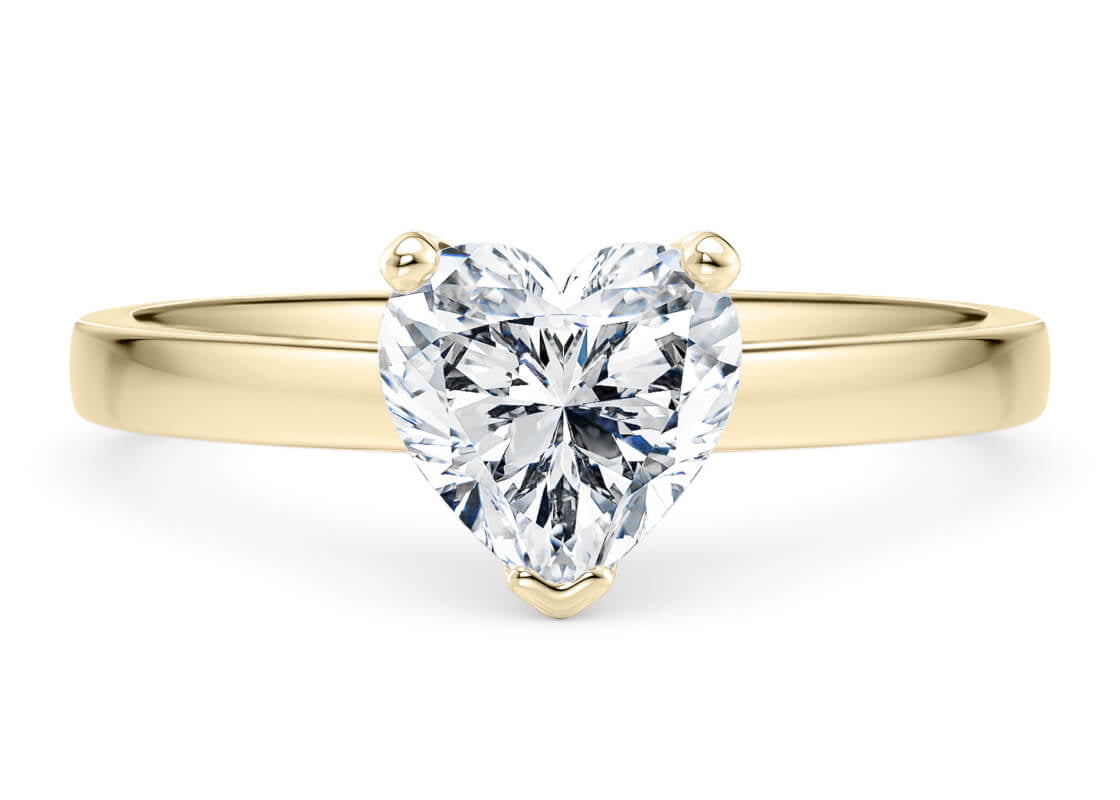 1477 Classic Solitaire Yellow Gold 18k Heart Engagement Ring