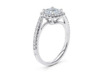 Kew Halo Platinum Cushion Engagement Ring