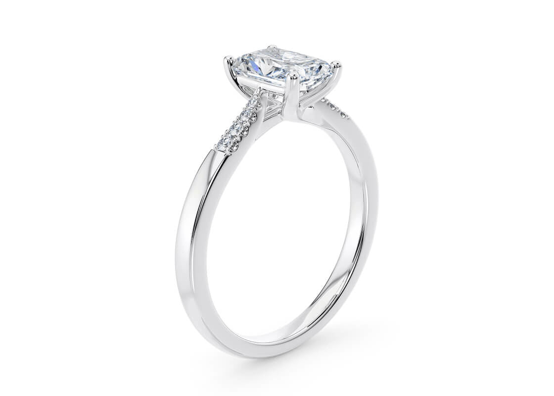 Thea Diamond Band Platinum Radiant Engagement Ring