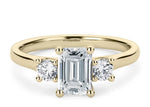 Roma Trilogy Yellow Gold 18k Emerald Engagement Ring