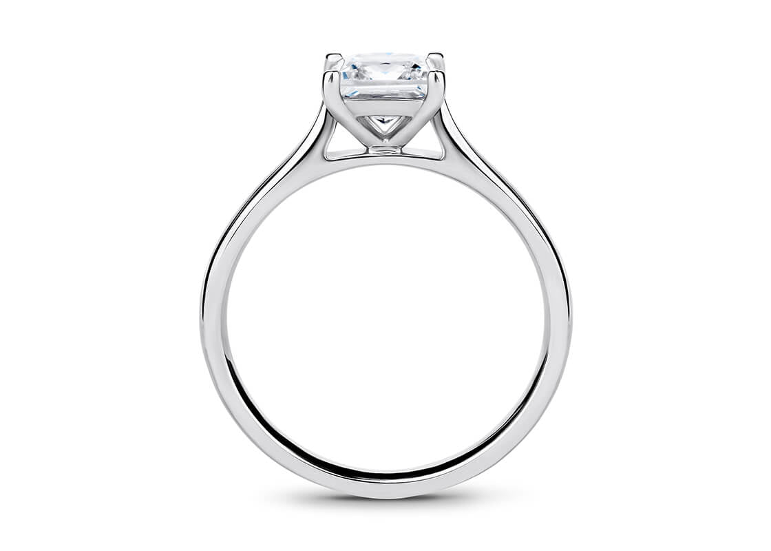 Contour Solitaire Platinum Princess Engagement Ring