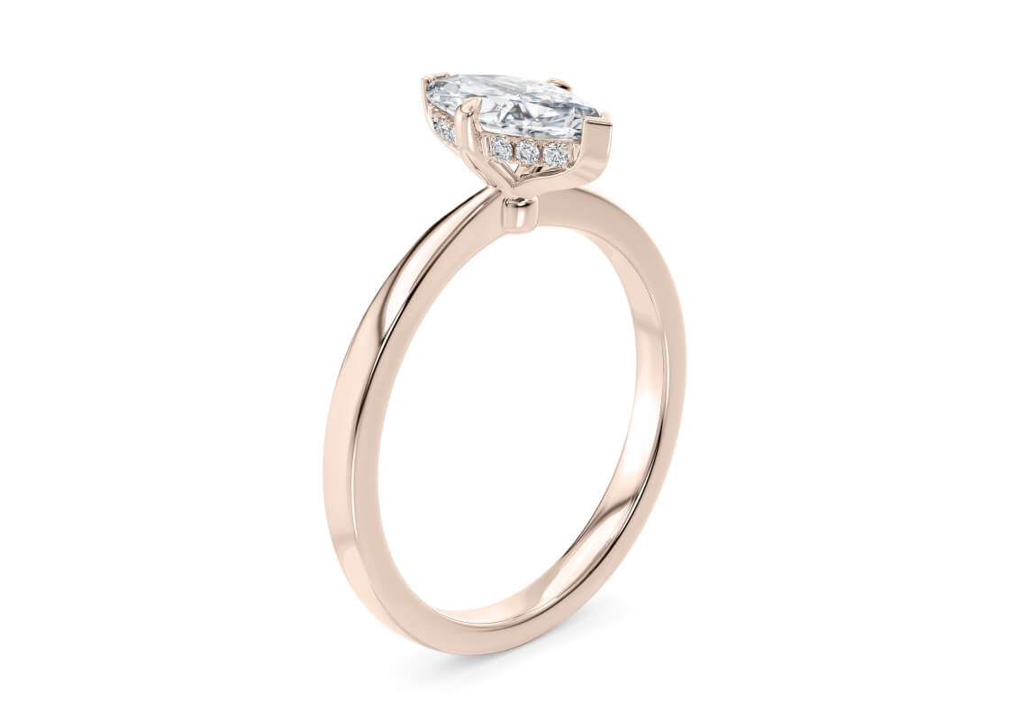Starlight Solitaire Rose Gold 18k Marquise Engagement Ring