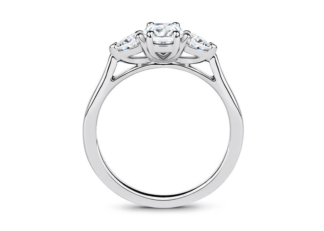 Barcelona Trilogy Platinum Oval Engagement Ring