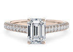 Bloomsbury Vintage Rose Gold 18k Emerald Engagement Ring