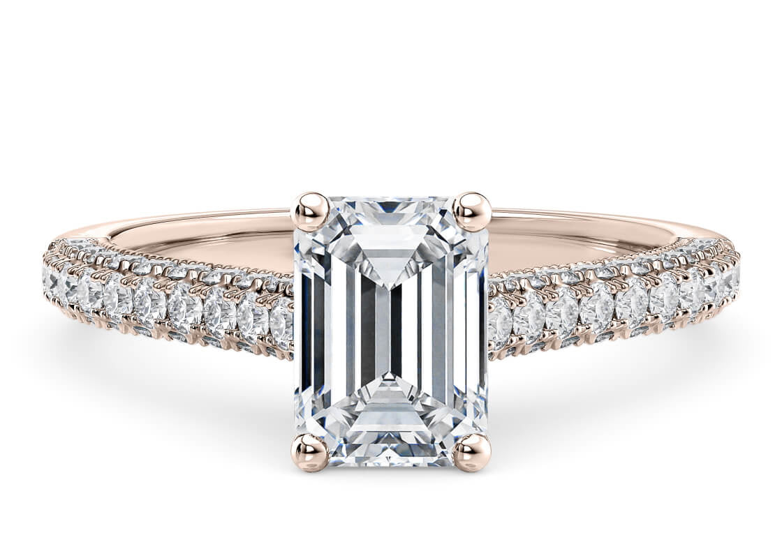 Bloomsbury Vintage Rose Gold 18k Emerald Engagement Ring