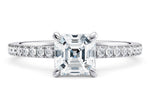 Aria Diamond Band White Gold 18k Asscher Engagement Ring
