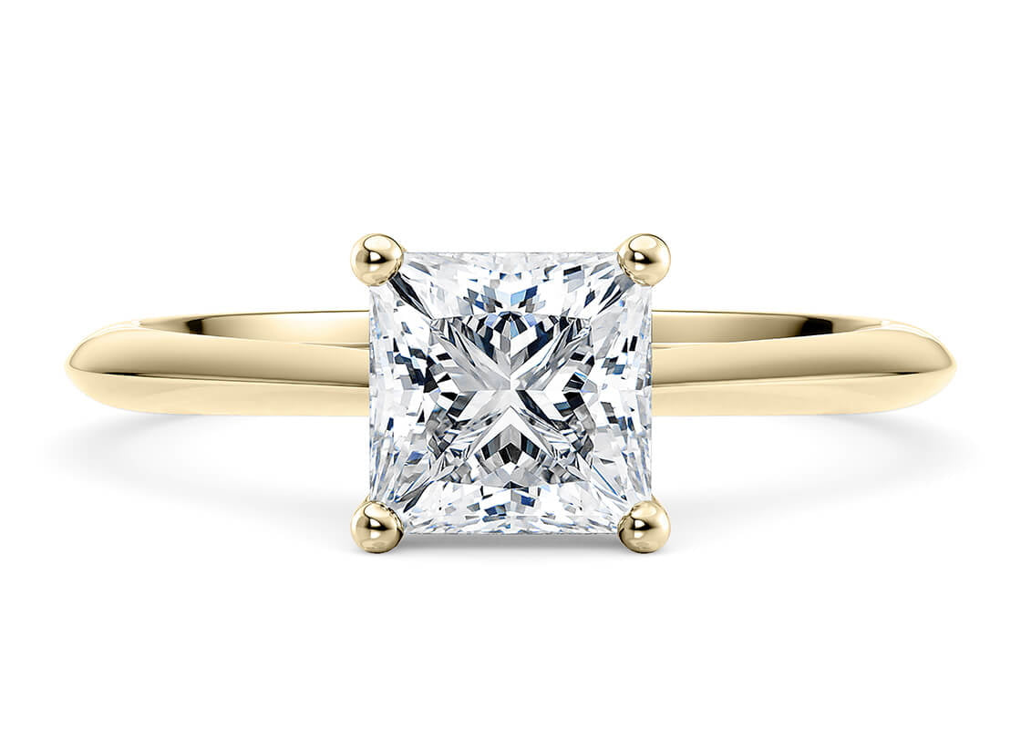 Hope Solitaire Yellow Gold 18k Princess Engagement Ring