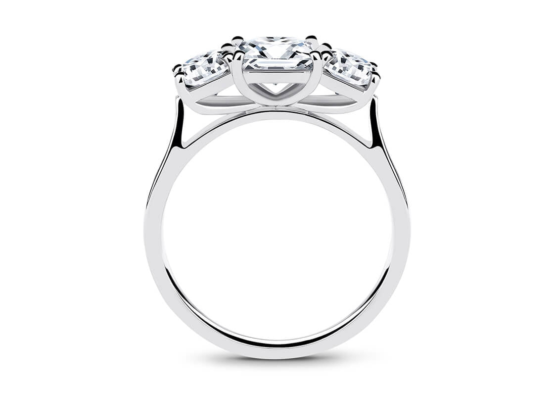Roma Trilogy Platinum Princess Engagement Ring