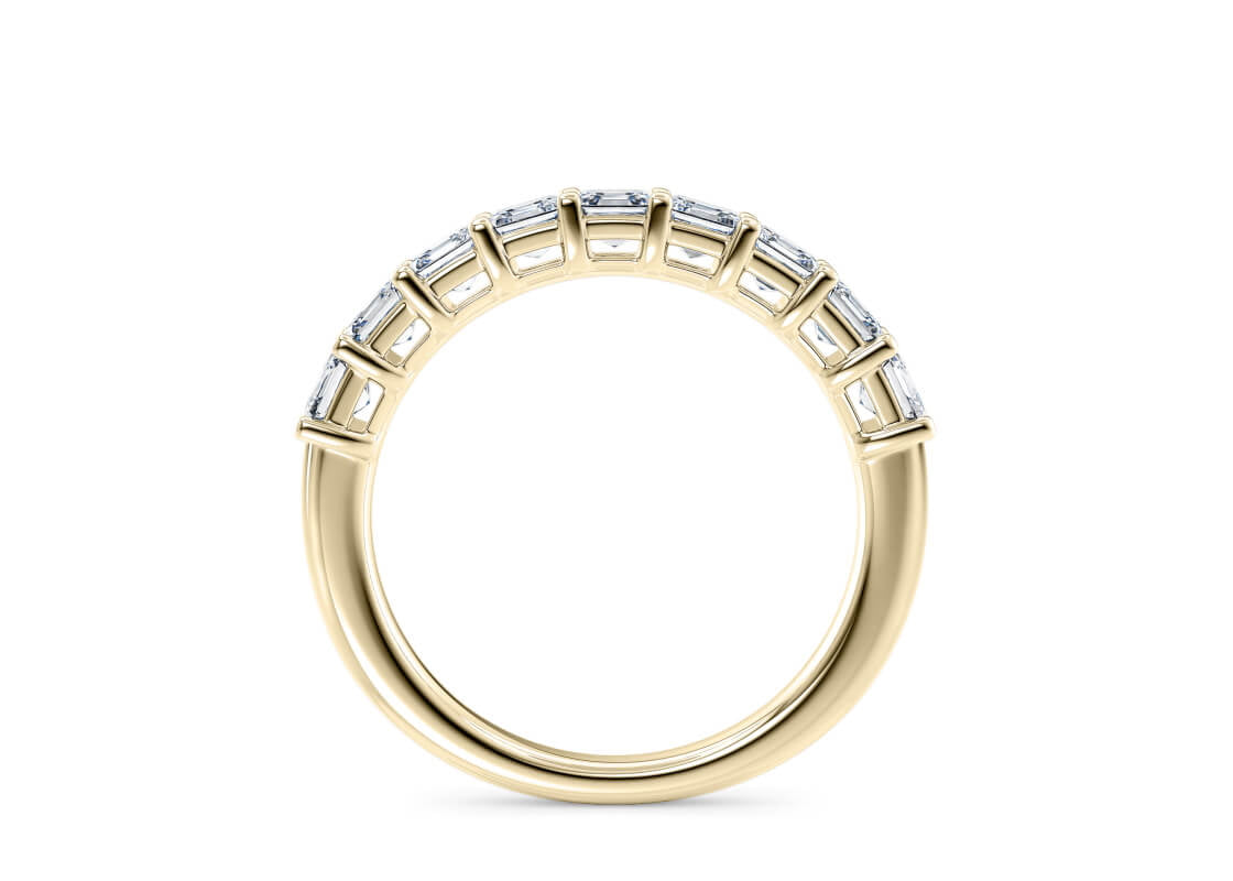 Regent Asscher Half Set Yellow Gold 18k Natural Eternity Ring