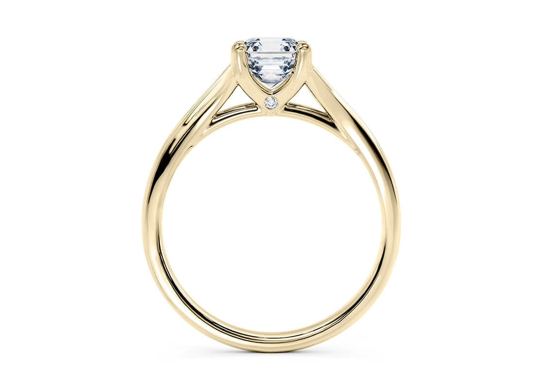 Hanover Solitaire Yellow Gold 18k Asscher Engagement Ring