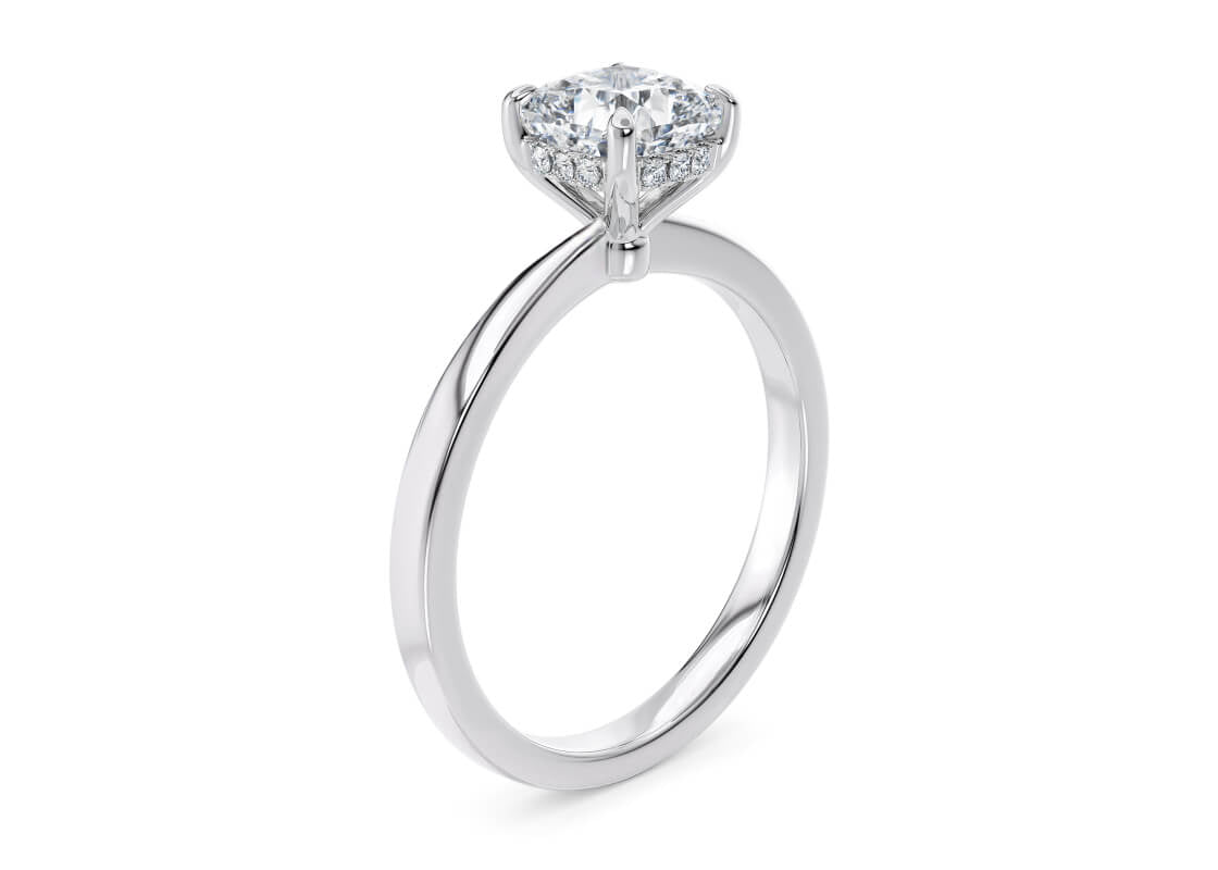 Starlight Solitaire Platinum Cushion Engagement Ring