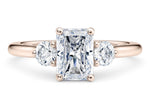 Valencia Trilogy Rose Gold 18k Radiant Engagement Ring