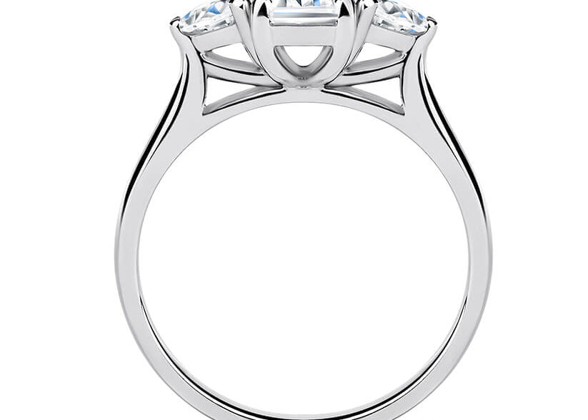 Barcelona Trilogy Platinum Emerald Engagement Ring