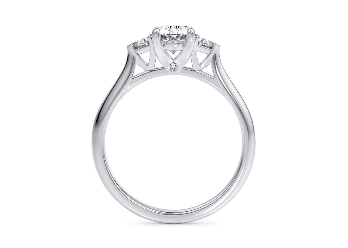 Paris Trilogy Platinum Oval Engagement Ring