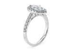 Medici Halo Platinum Marquise Engagement Ring