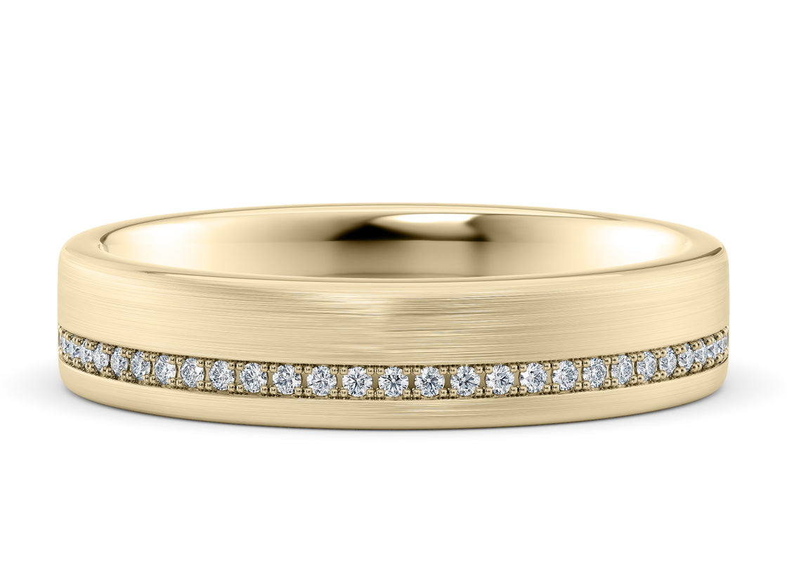 Andreas Brushed  Yellow Gold 18k Lab Grown Wedding Band