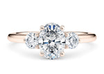 Valencia Trilogy Rose Gold 18k Oval Engagement Ring
