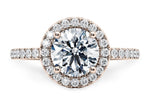 Isabella Halo Rose Gold 18k Round Engagement Ring