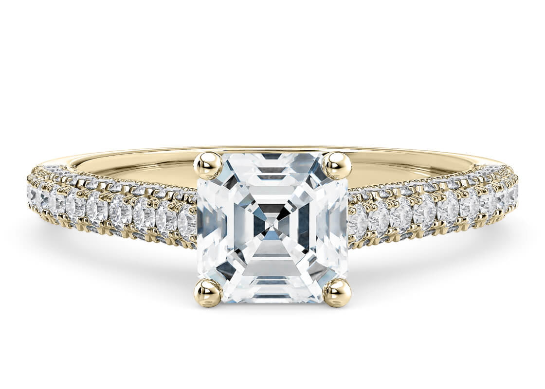 Bloomsbury Vintage Yellow Gold 18k Asscher Engagement Ring