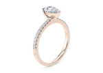Aria Diamond Band Rose Gold 18k Pear Engagement Ring