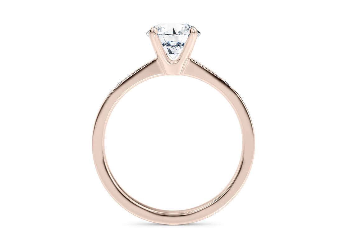 Delicacy Vintage Rose Gold 18k Round Engagement Ring