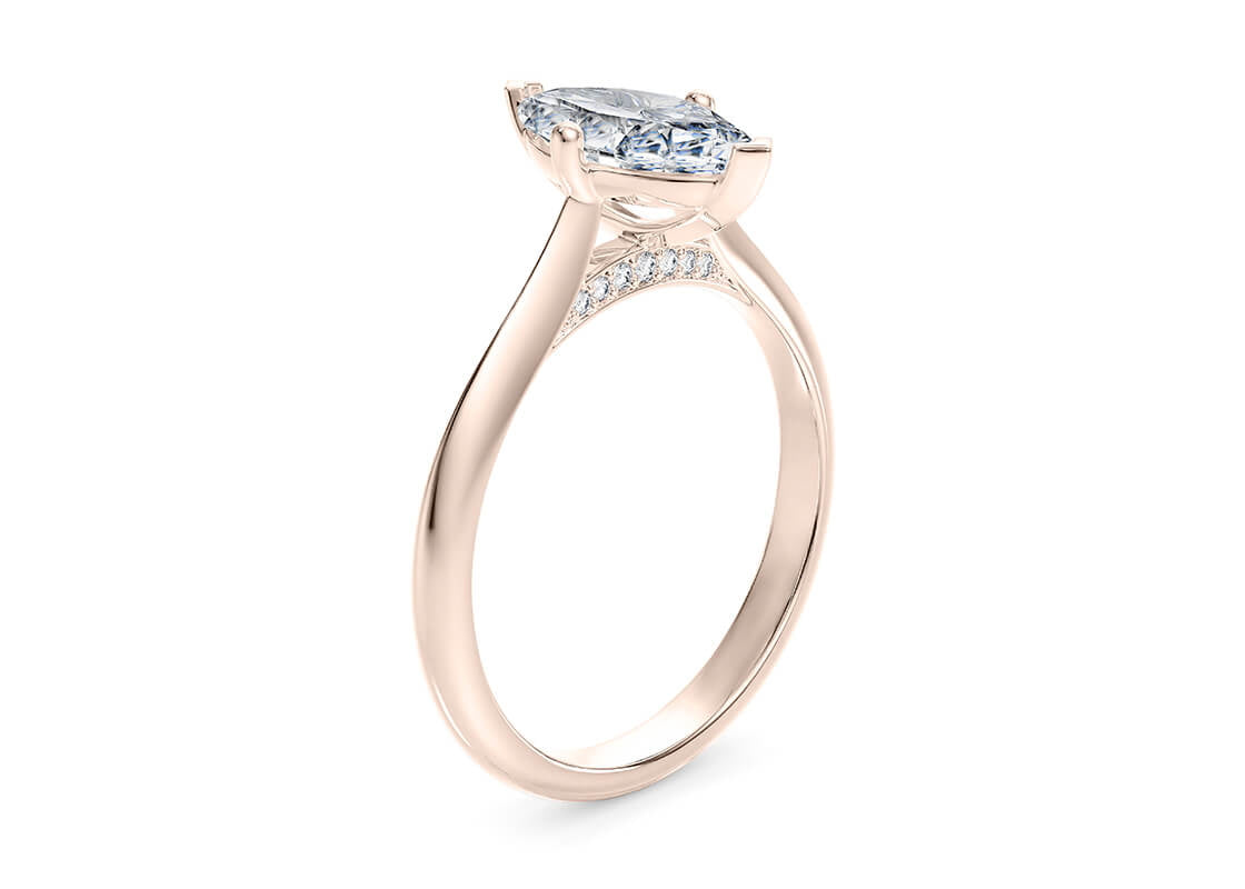 Iris Solitaire Rose Gold 18k Marquise Engagement Ring