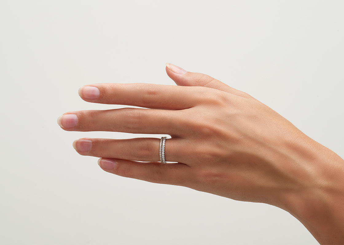 Vogue White Gold 18k Half Set Eternity Ring