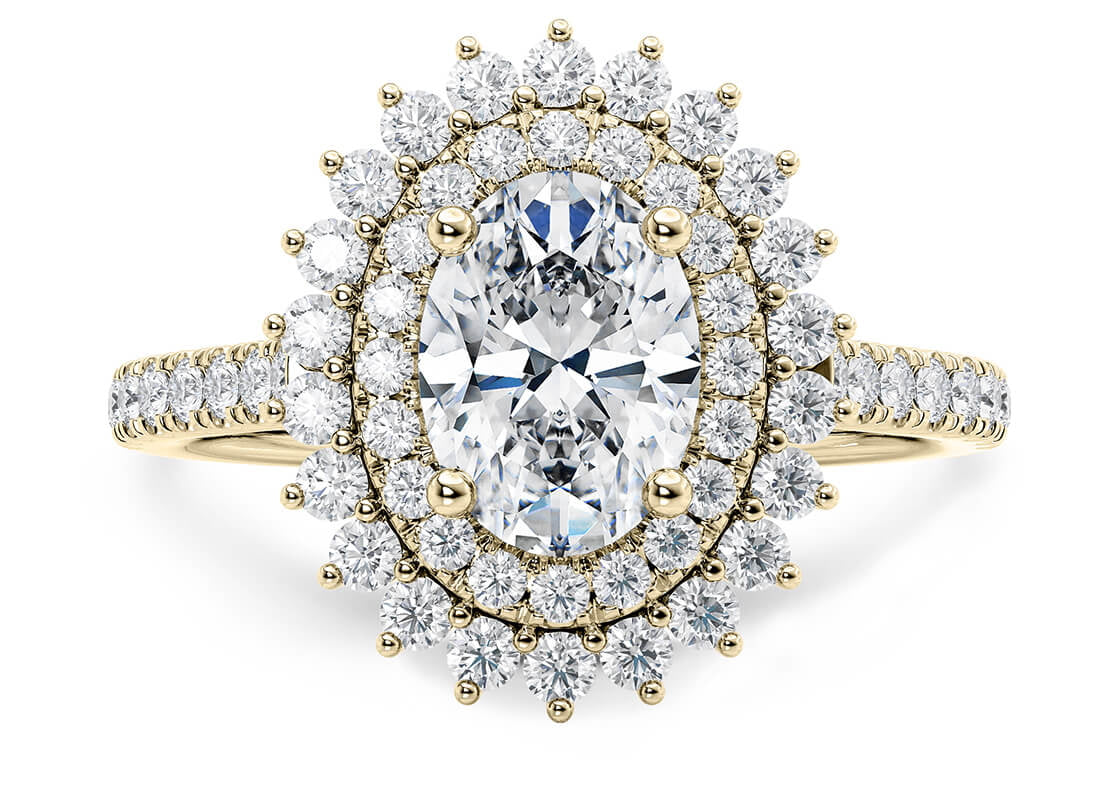 Berkeley Halo Yellow Gold 18k Oval Engagement Ring