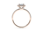 Isabella Halo Rose Gold 18k Emerald Engagement Ring