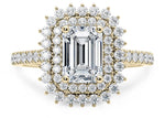 Berkeley Halo Yellow Gold 18k Emerald Engagement Ring