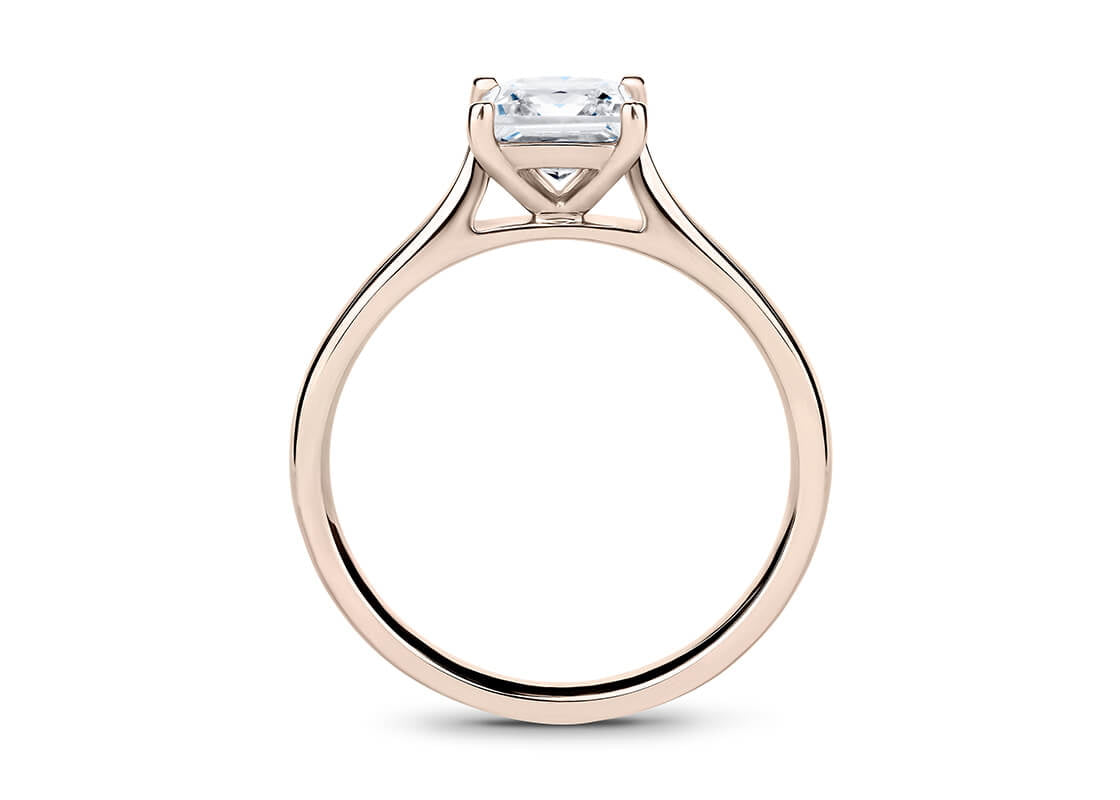 Contour Solitaire Rose Gold 18k Princess Engagement Ring