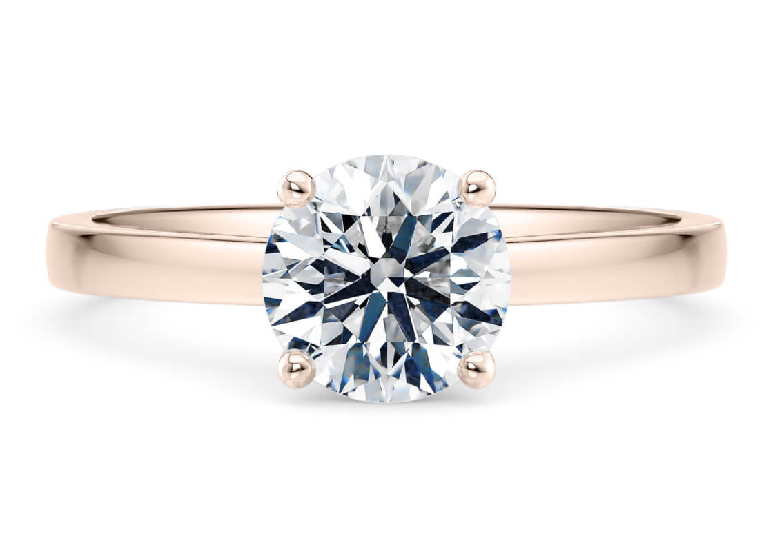 1477 Classic Solitaire Rose Gold 18k Round Engagement Ring