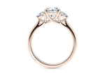 Valencia Trilogy Rose Gold 18k Round Engagement Ring