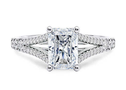 Oxford Diamond Band Platinum Radiant Engagement Ring