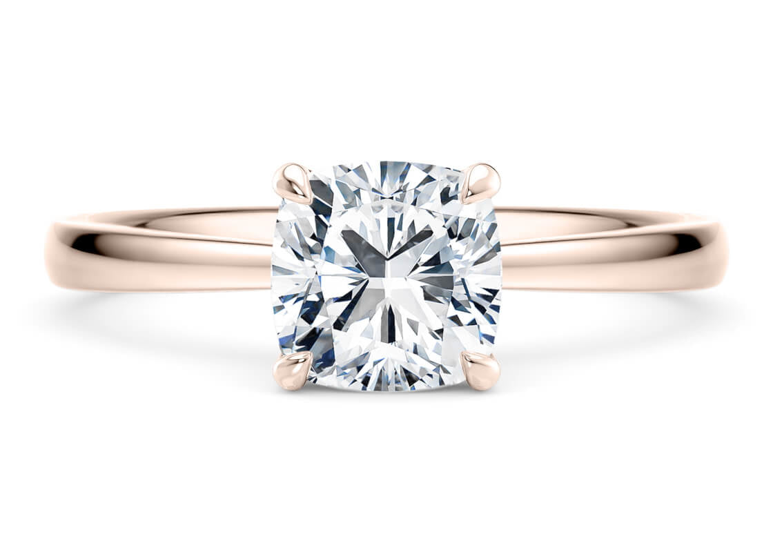 Starlight Solitaire Rose Gold 18k Cushion Engagement Ring