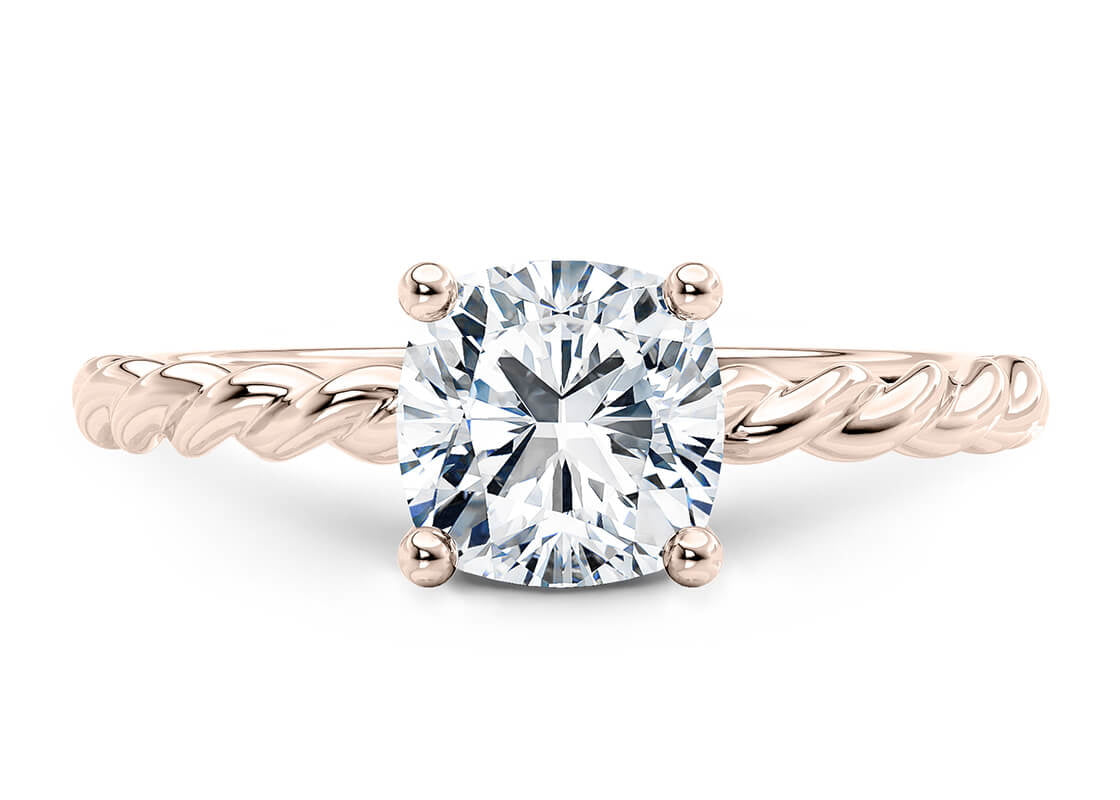 Ascot Solitaire Rose Gold 18k Cushion Engagement Ring
