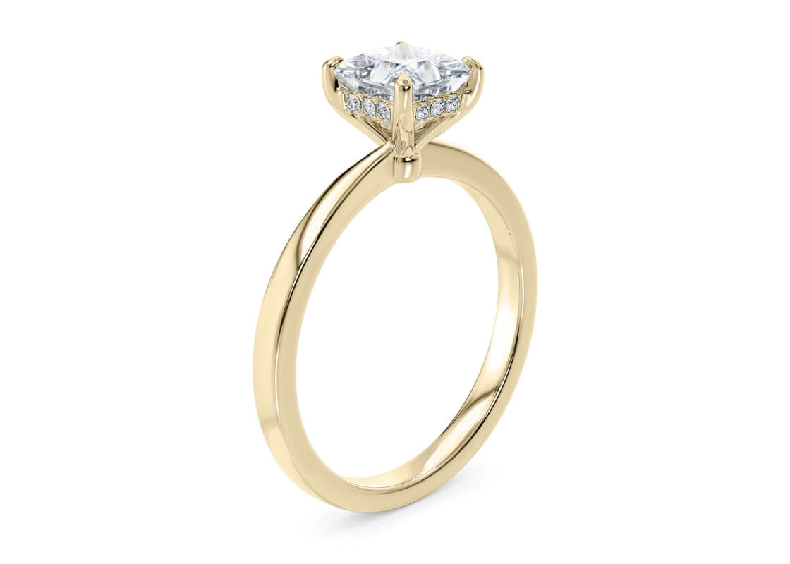 Starlight Solitaire Yellow Gold 18k Princess Engagement Ring