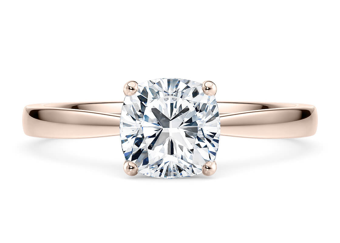 Delicacy Solitaire Rose Gold 18k Cushion Engagement Ring