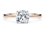 Delicacy Solitaire Rose Gold 18k Cushion Engagement Ring